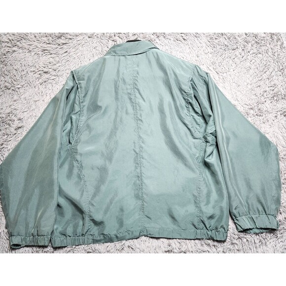 Bobby Chan Green‎ Jacket Mens Size XL 100% Silk Full Zip Pocket Lightweight Coat - Picture 3 of 10